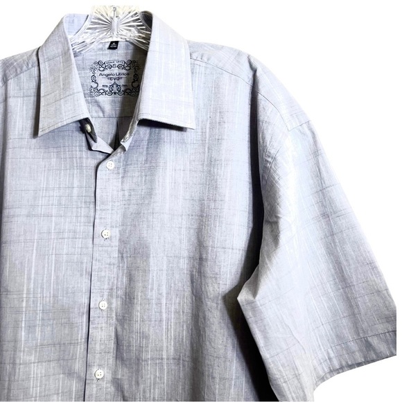 Angelo Litrico Light Gray Men Button Front Short Sleeve Shirt Size XL - Picture 3 of 5